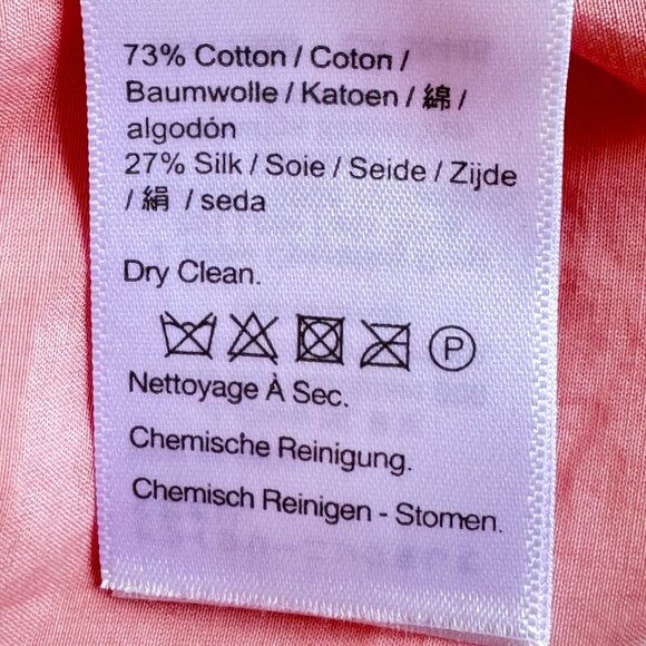 J. Crew Pink Silk Blend Top Button Up with Covered Buttons Pintuck Detail  2X - Picture 6 of 6